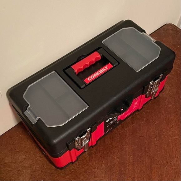 Corebilt 16" Red and Black Wide Tool Box - Picture 3 of 7
